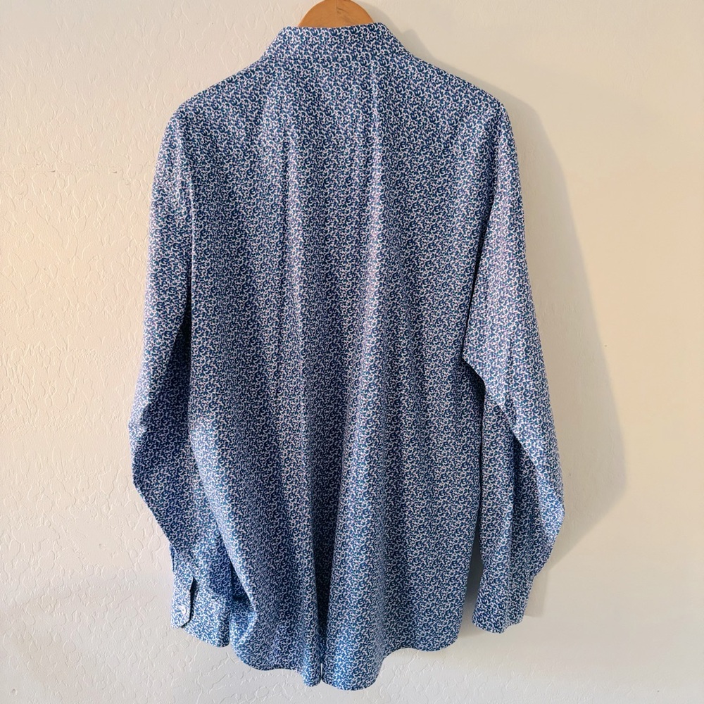 Bugatchi Men's‎ Button Down Blue Patterned Shirt … - image 8